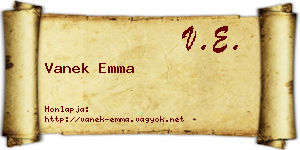 Vanek Emma névjegykártya